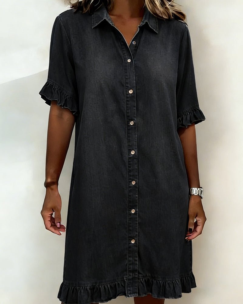 Renske - Casual denimjurk met knopen voor dames