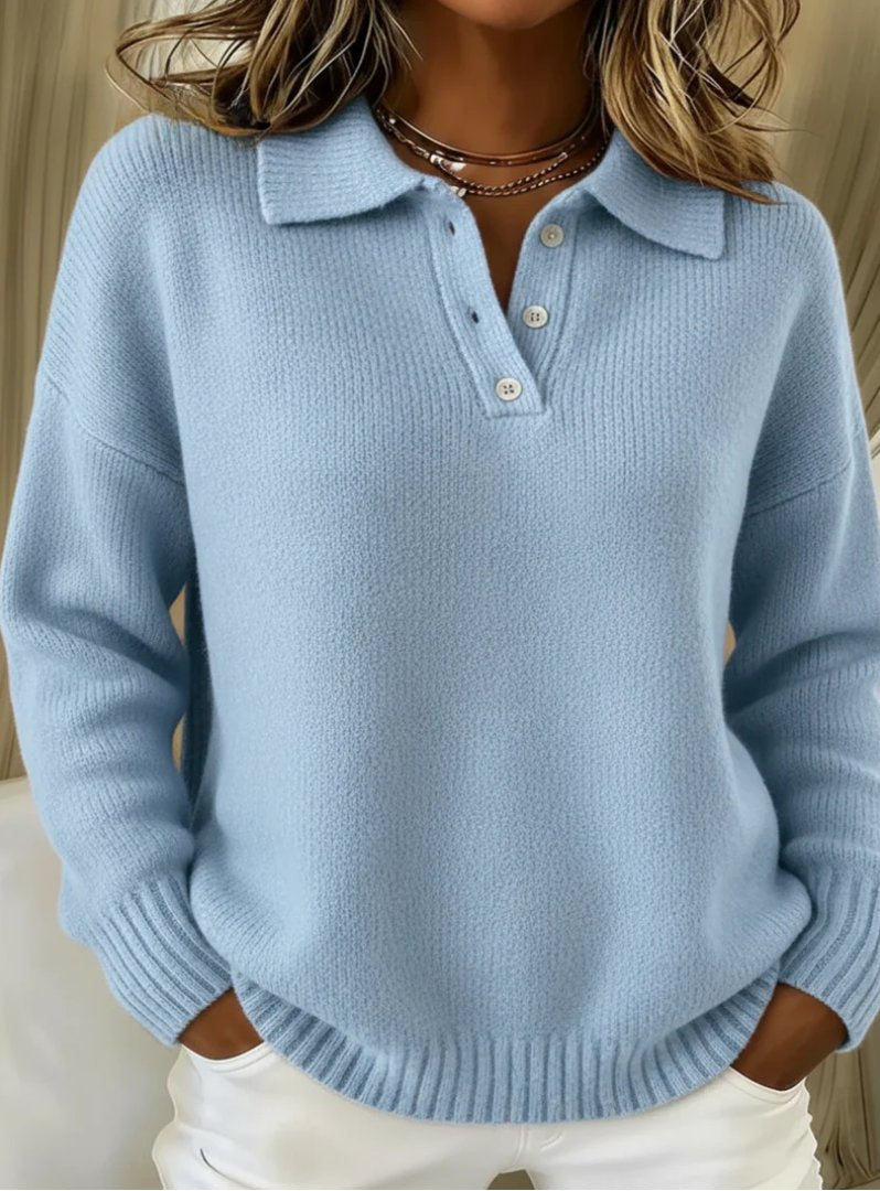 Renske - Elegante polotrui met knoopsluiting voor dames