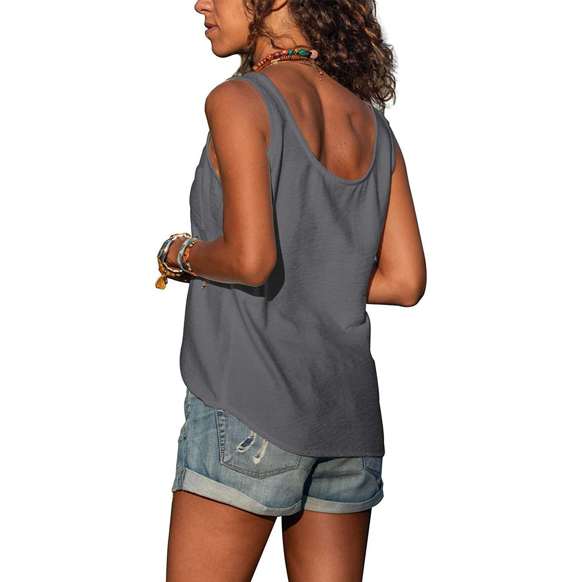 Roos - Elegante tanktop in ibiza-stijl met knopen voor dames