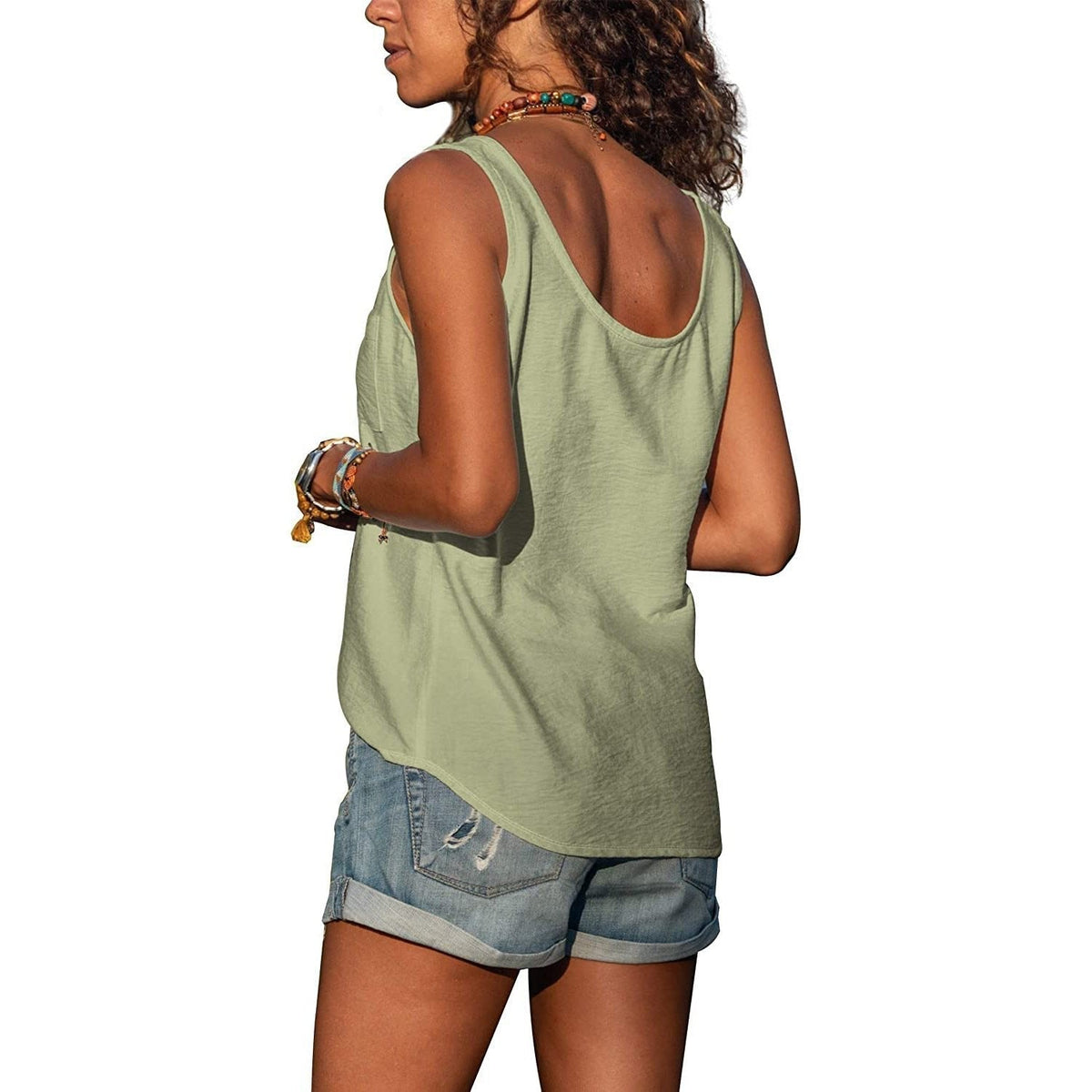 Roos - Elegante tanktop in ibiza-stijl met knopen voor dames