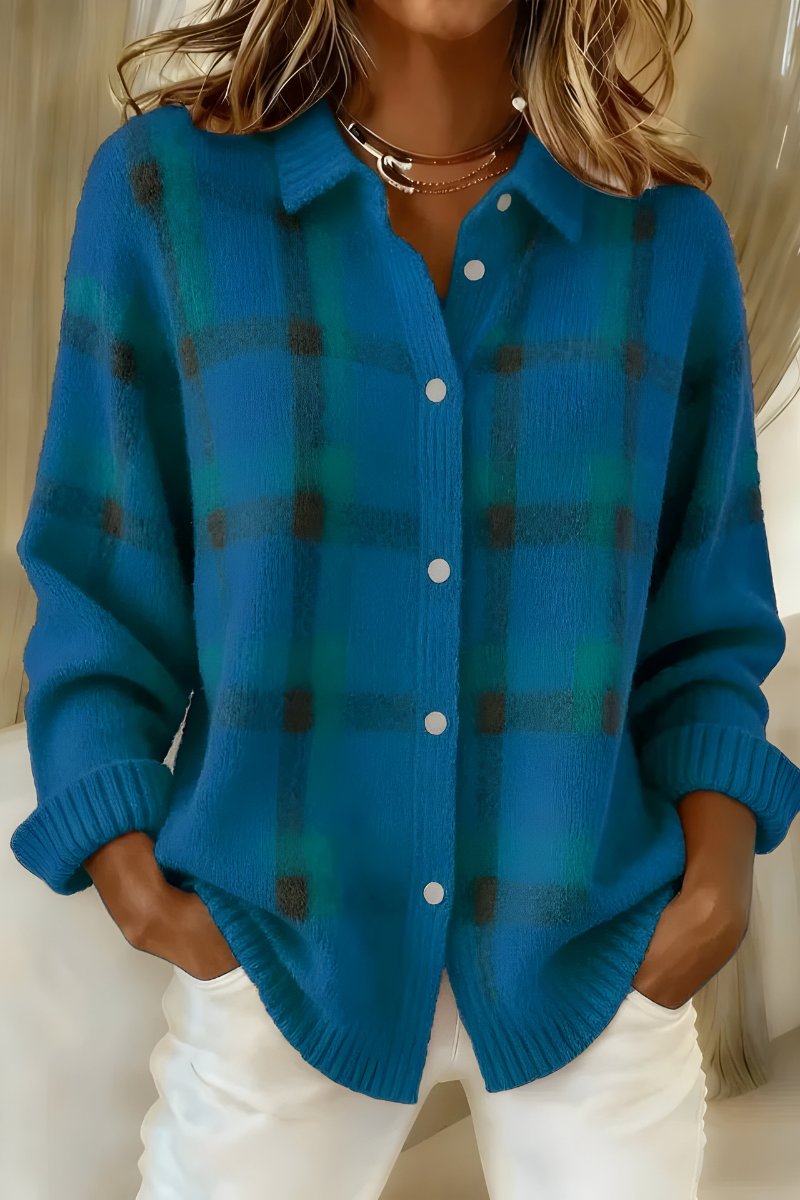 Silke - Klassieke geruite cardigan voor dames