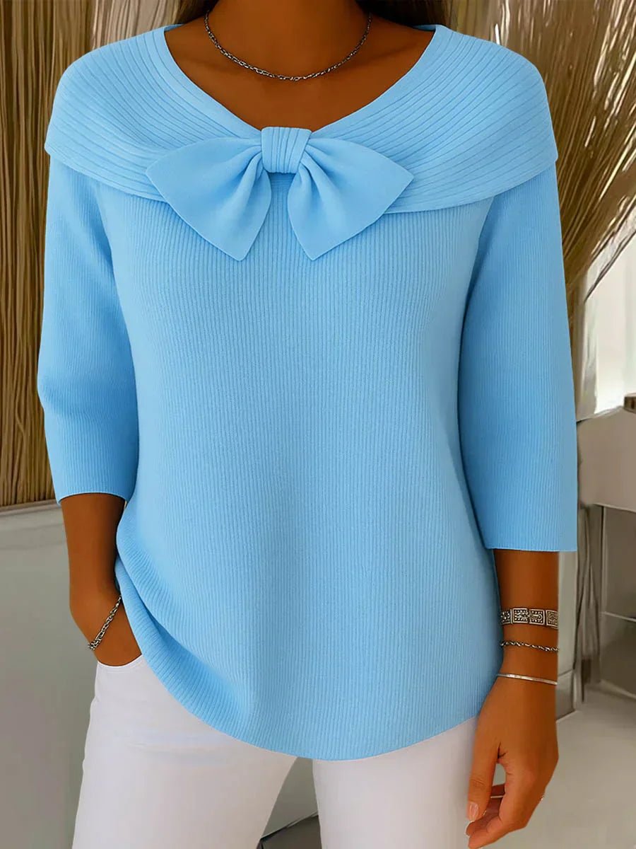Tessa - Elegante gebreide top met strikdetail voor dames