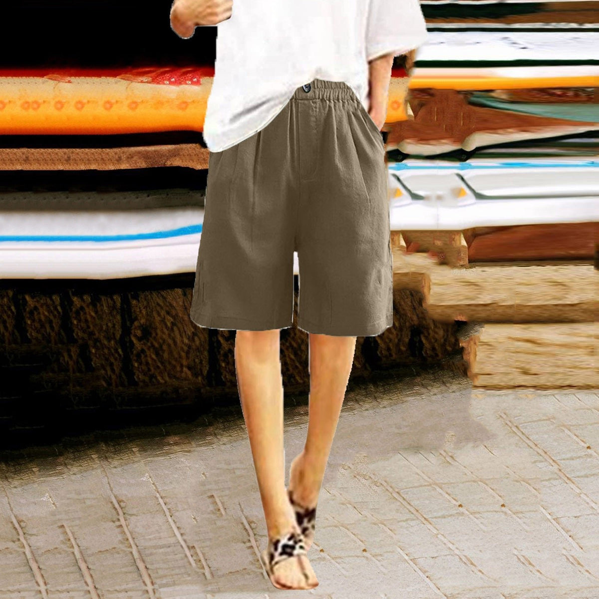 Jules - Wijde shorts met elastische taille voor dames