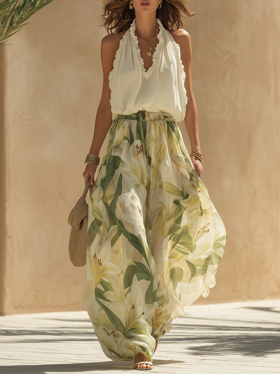 Hanne - Vloeiende zomerset met bloemenprint voor dames