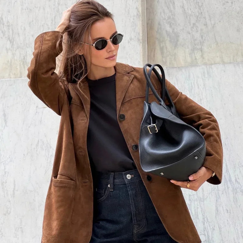 Gemma - Stijlvolle suède blazer voor dames