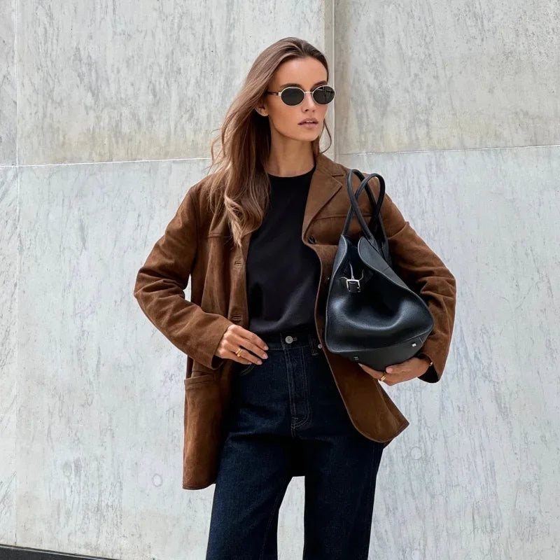 Gemma - Stijlvolle suède blazer voor dames