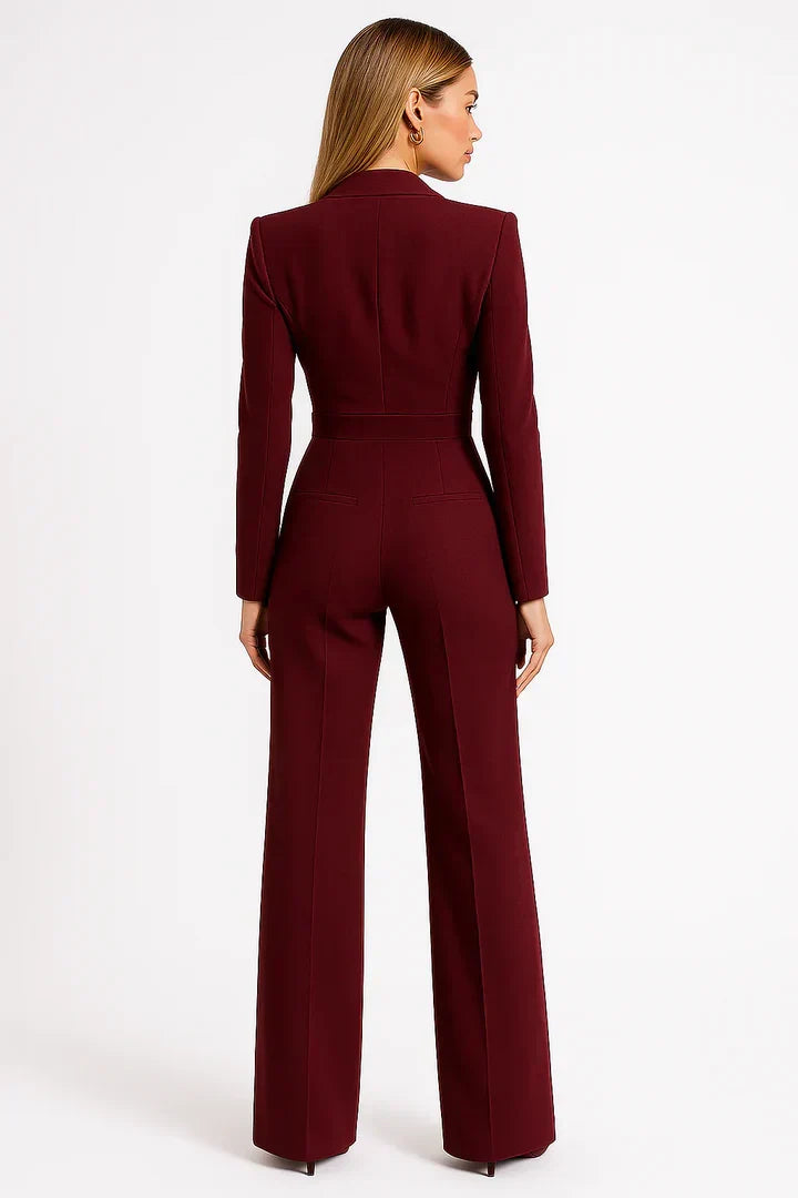 Eliza - Stijlvolle blazer jumpsuit met wijde pijpen voor dames