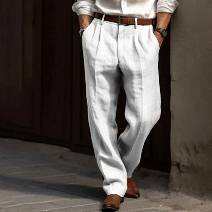 Grant - Klassieke vintage herenpantalon met plooien