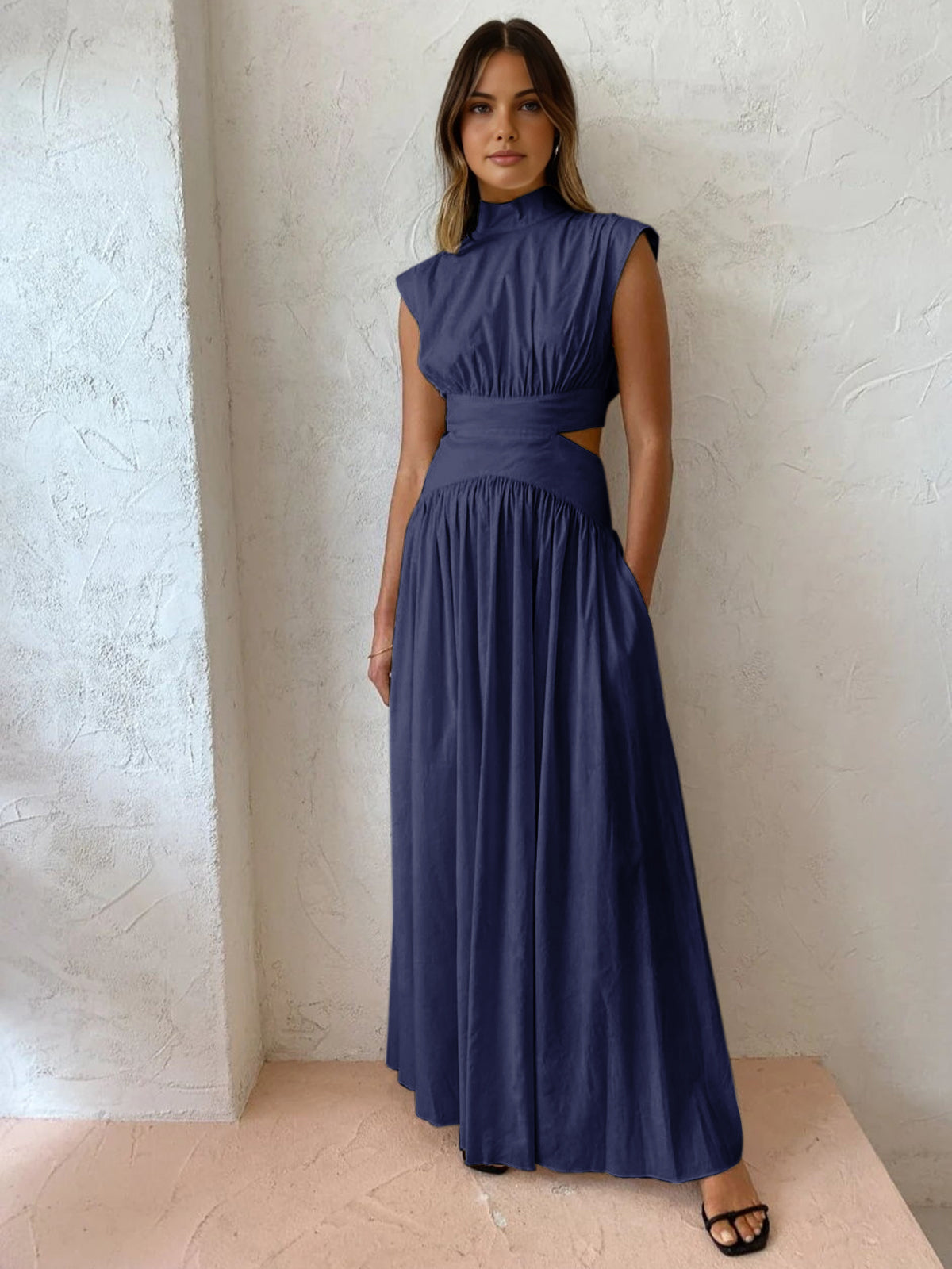 Violet - Elegante plissé maxi jurk voor dames
