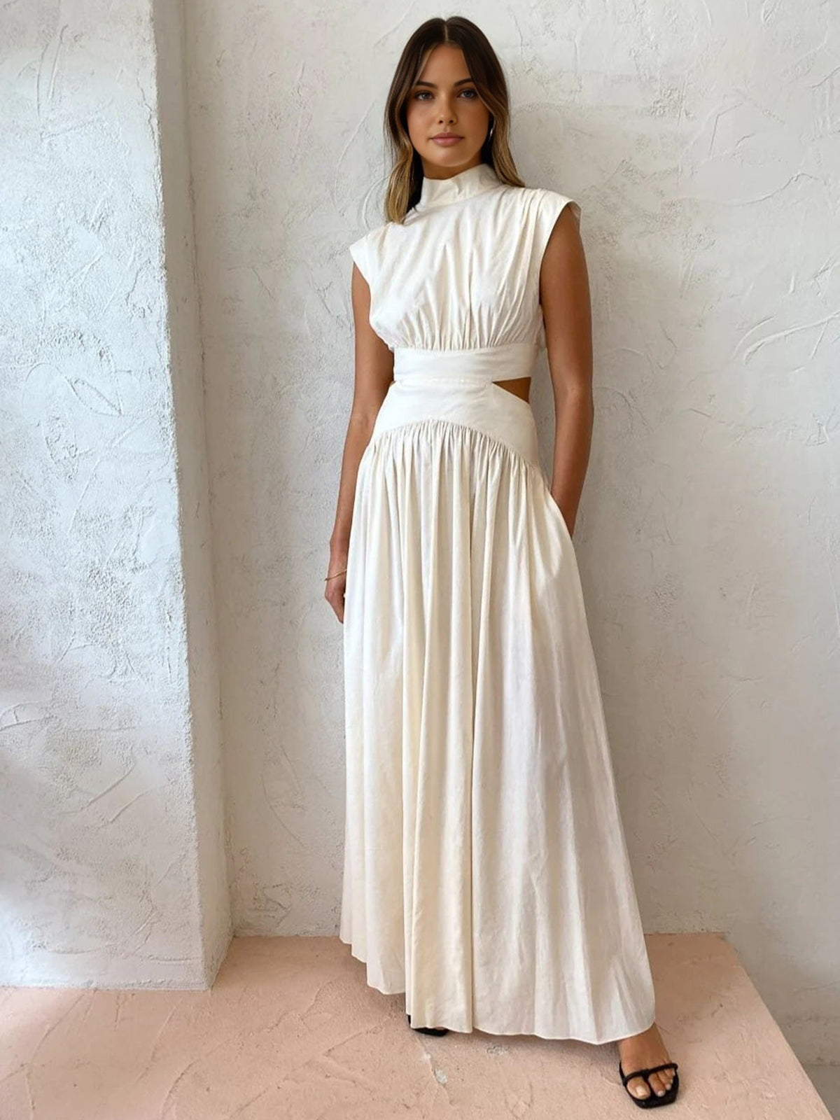 Violet - Elegante plissé maxi jurk voor dames