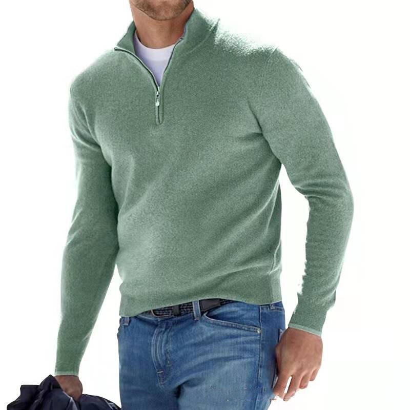 Bas - Gebreid quarterzip trui voor heren