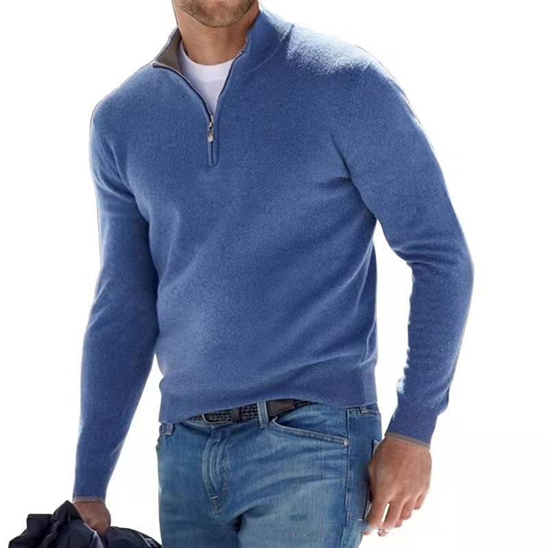 Bas - Gebreid quarterzip trui voor heren