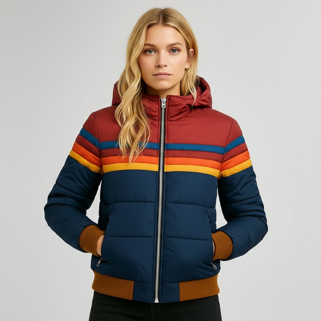 Bente - Lichte windbreaker met regenboogstrepen voor dames