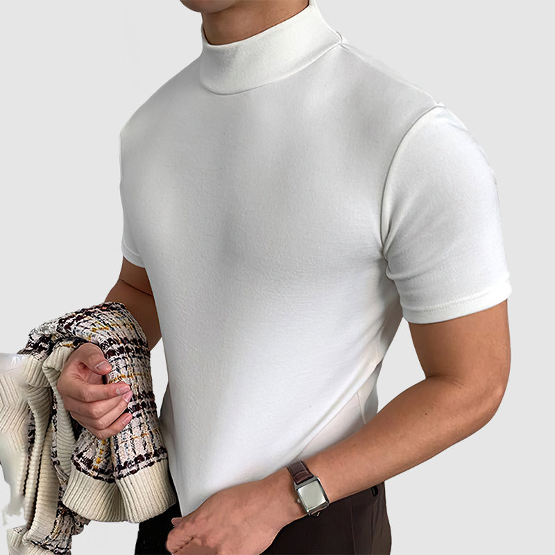 Henk - Stijlvol slim fit shirt met geribde kraag voor heren