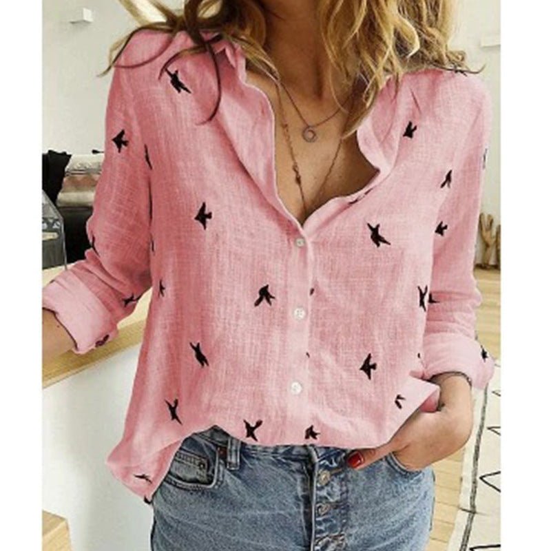Agnes - Luchtige casual blouse met vogelprint voor dames