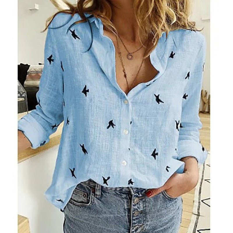 Agnes - Luchtige casual blouse met vogelprint voor dames