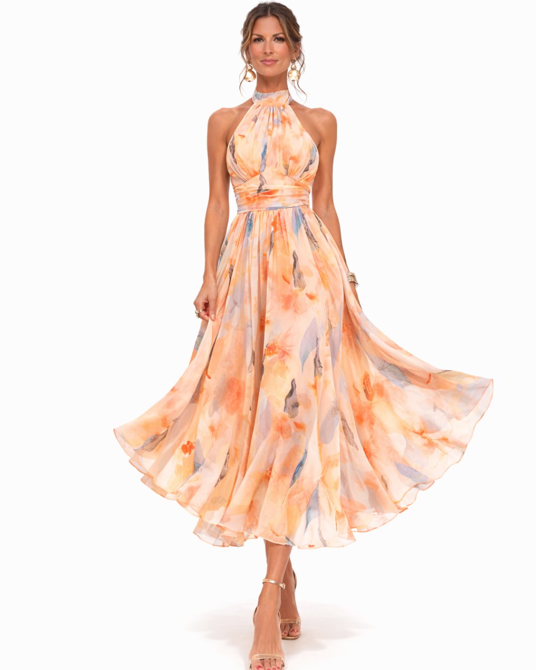Femke - Elegante bloemenpatroon chiffonjurk voor dames