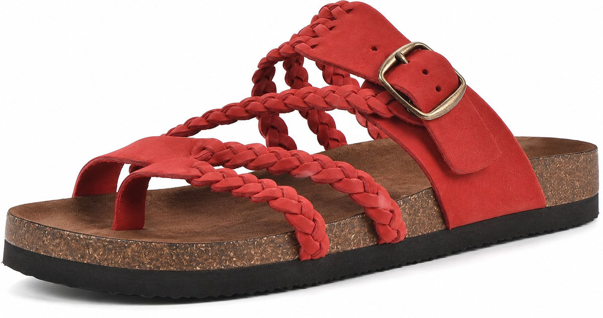 Femke - Gevlochten kurk sandalen voor dames