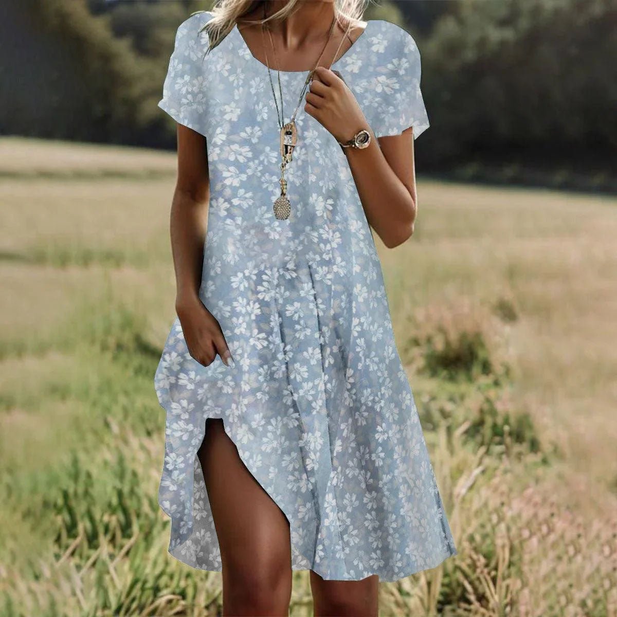Anne - Luchtige zomer mini jurk met ruches voor dames