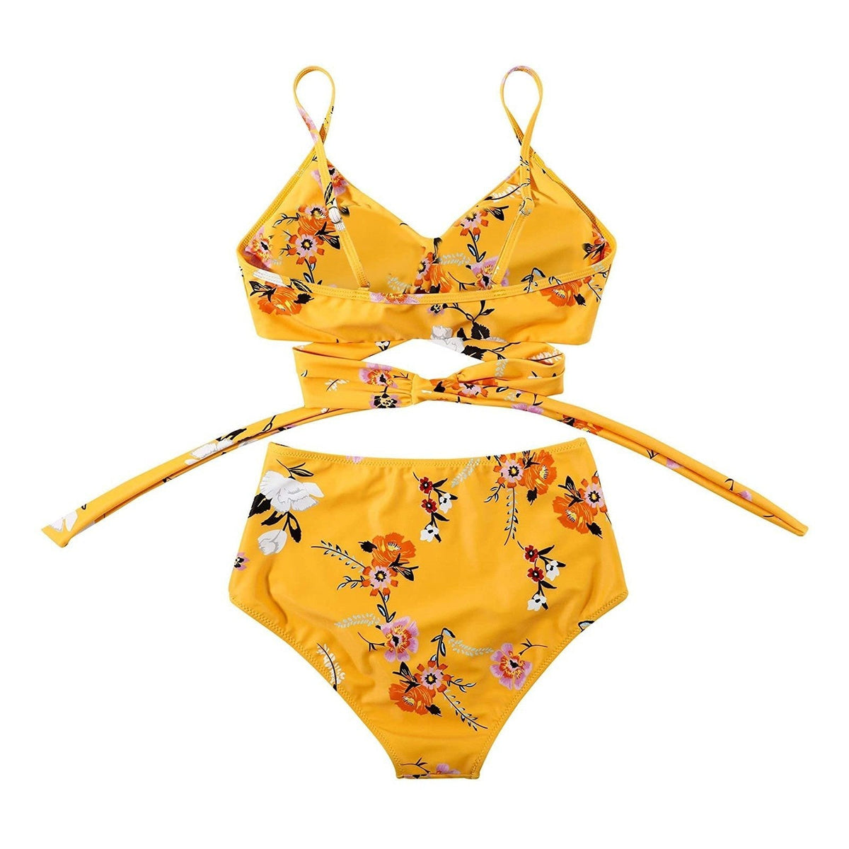 Fleur - Kleurrijke high waist damesbikini met crossover top