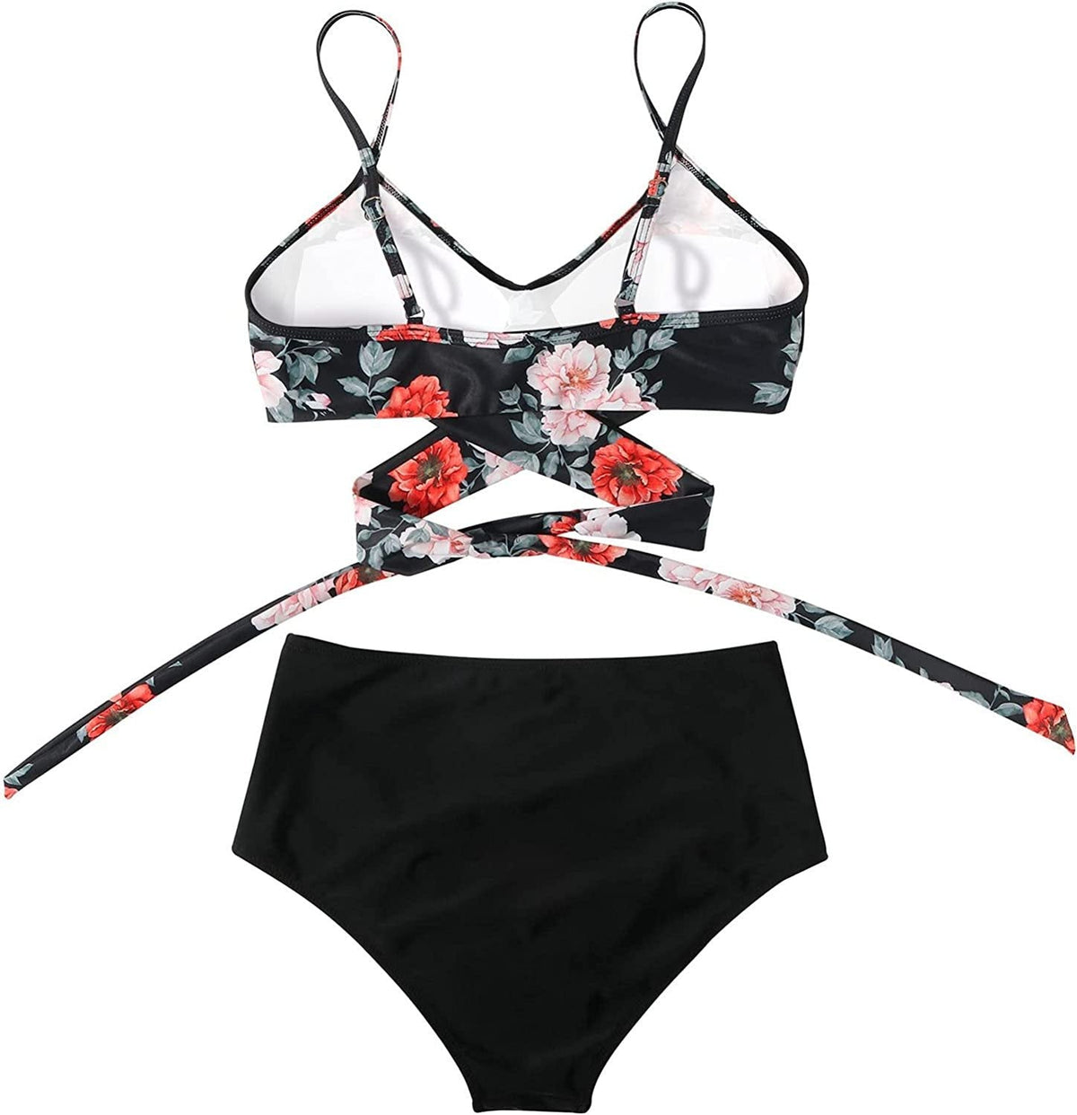 Fleur - Kleurrijke high waist damesbikini met crossover top