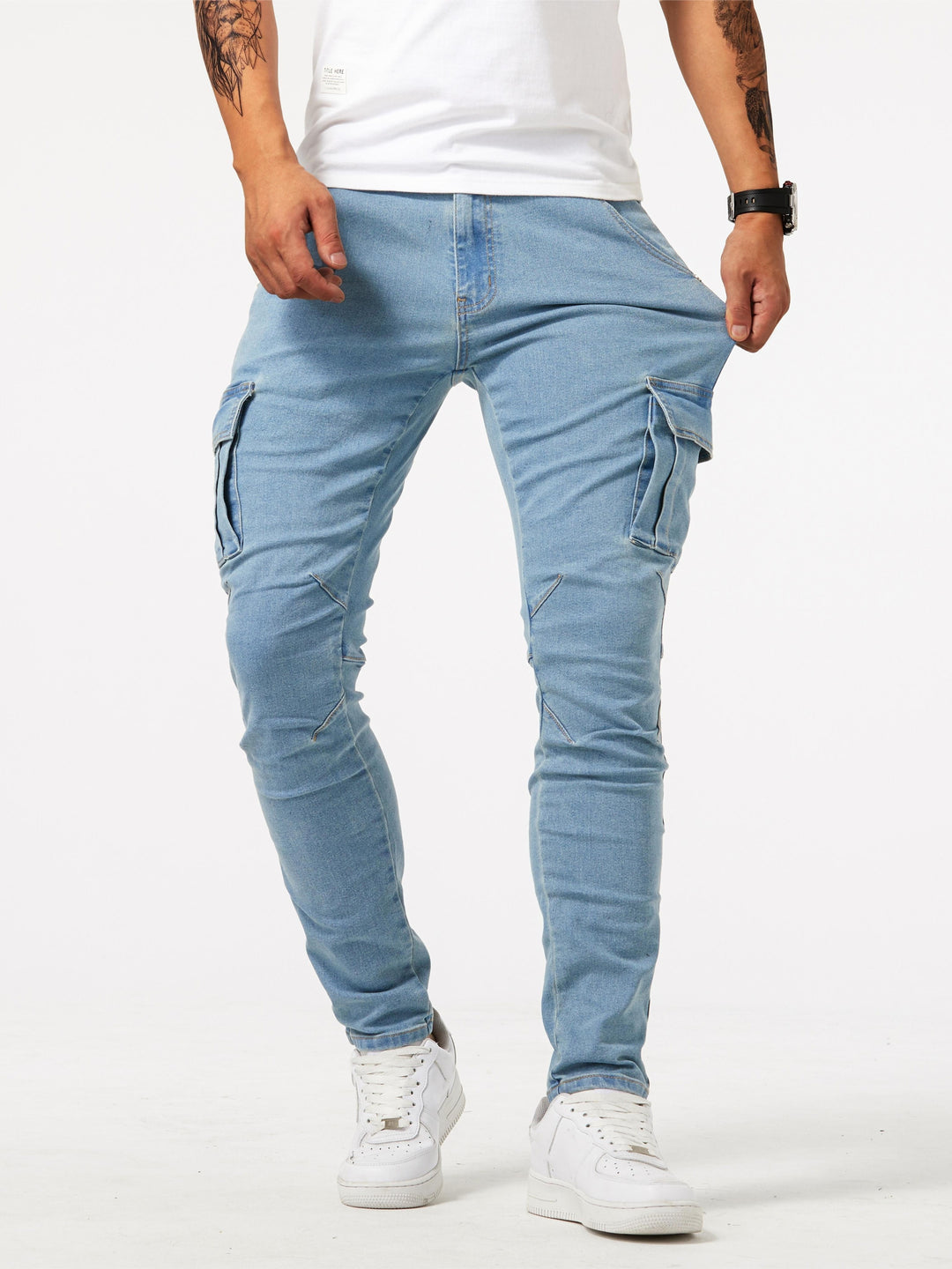 Brooks - Slim fit cargo jeans voor heren