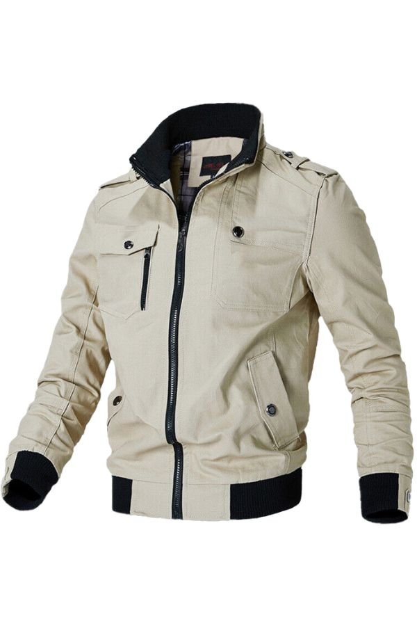 Finn - Vintage militaire bomberjack met epauletten voor heren