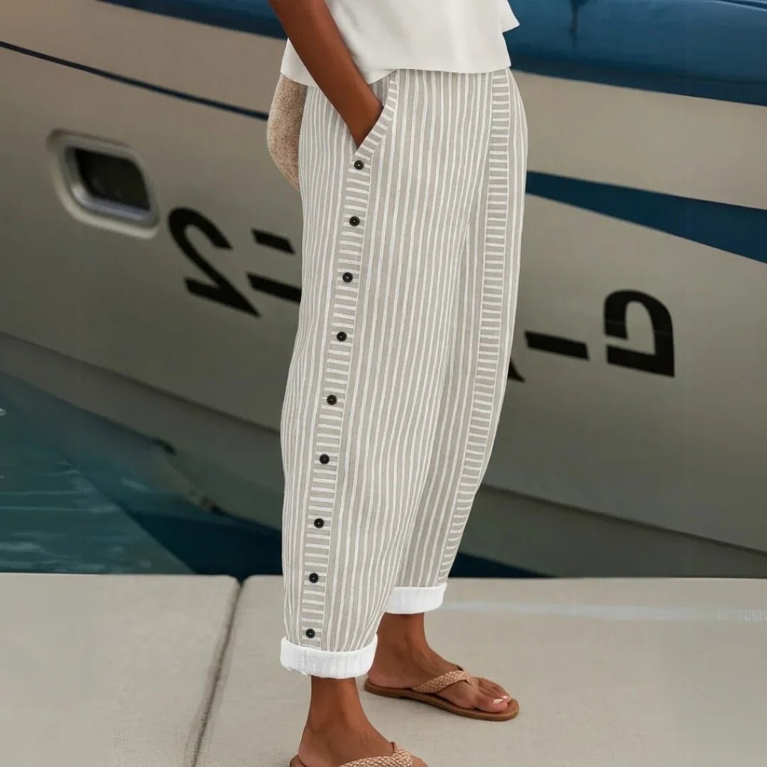 Greet - Comfortabele gestreepte casual broek voor dames