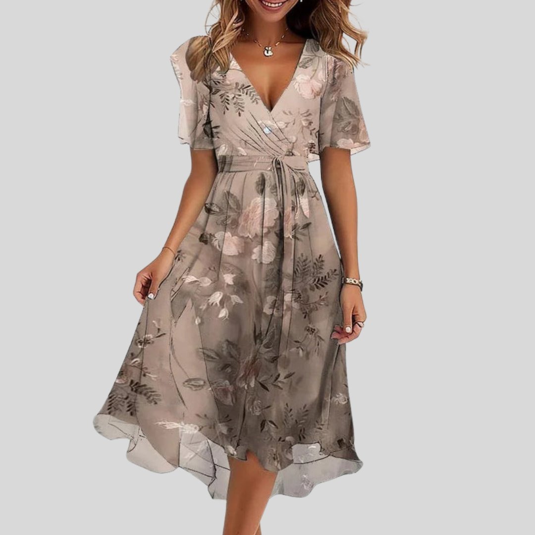 Yara - Elegante zomerjurk met vlindermouwen voor dames