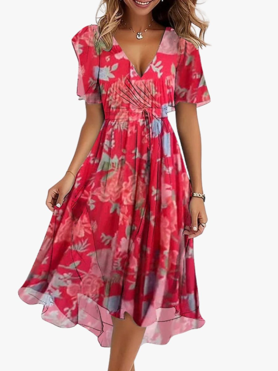 Yara - Elegante zomerjurk met vlindermouwen voor dames