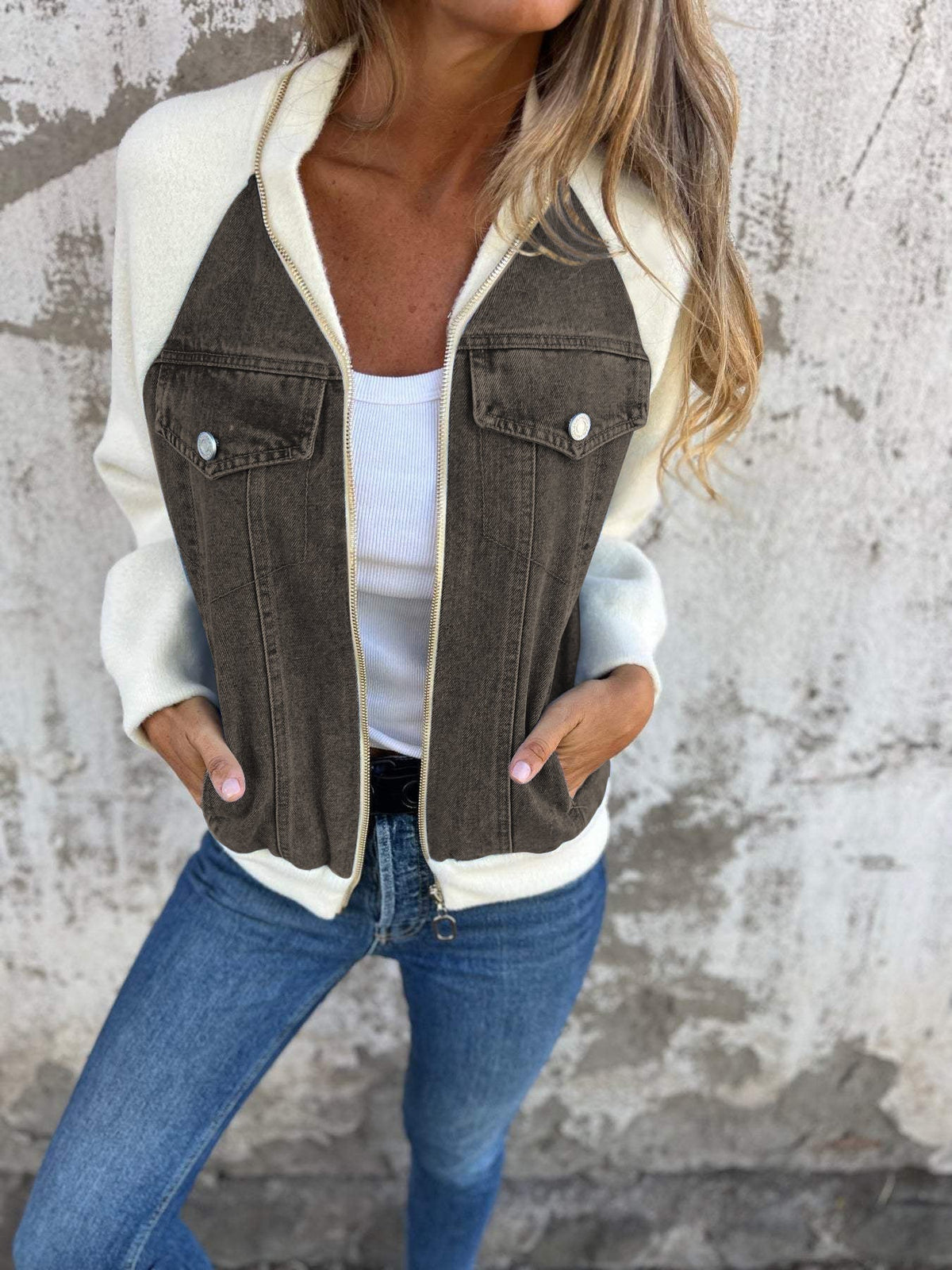 Janne - Stijlvolle denim jack met capuchon voor dames