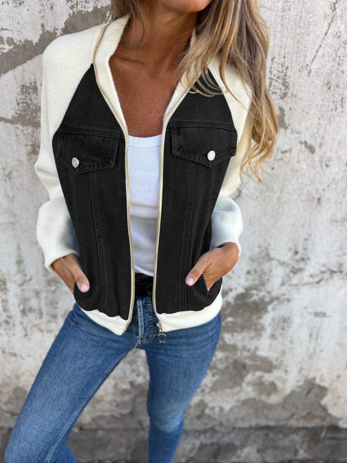 Janne - Stijlvolle denim jack met capuchon voor dames
