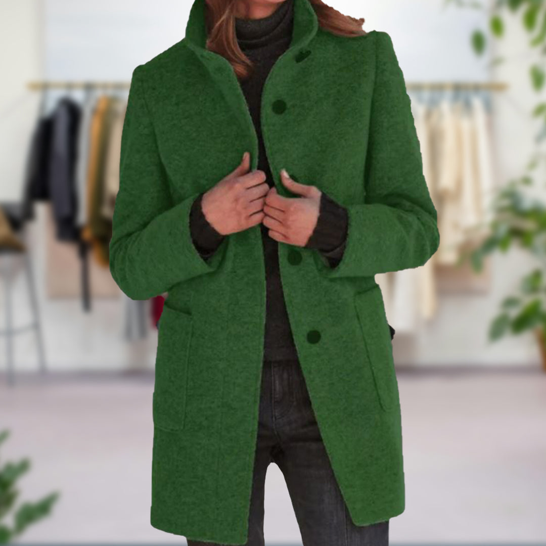 Suus - Elegante lange mantel met opstaande kraag voor dames