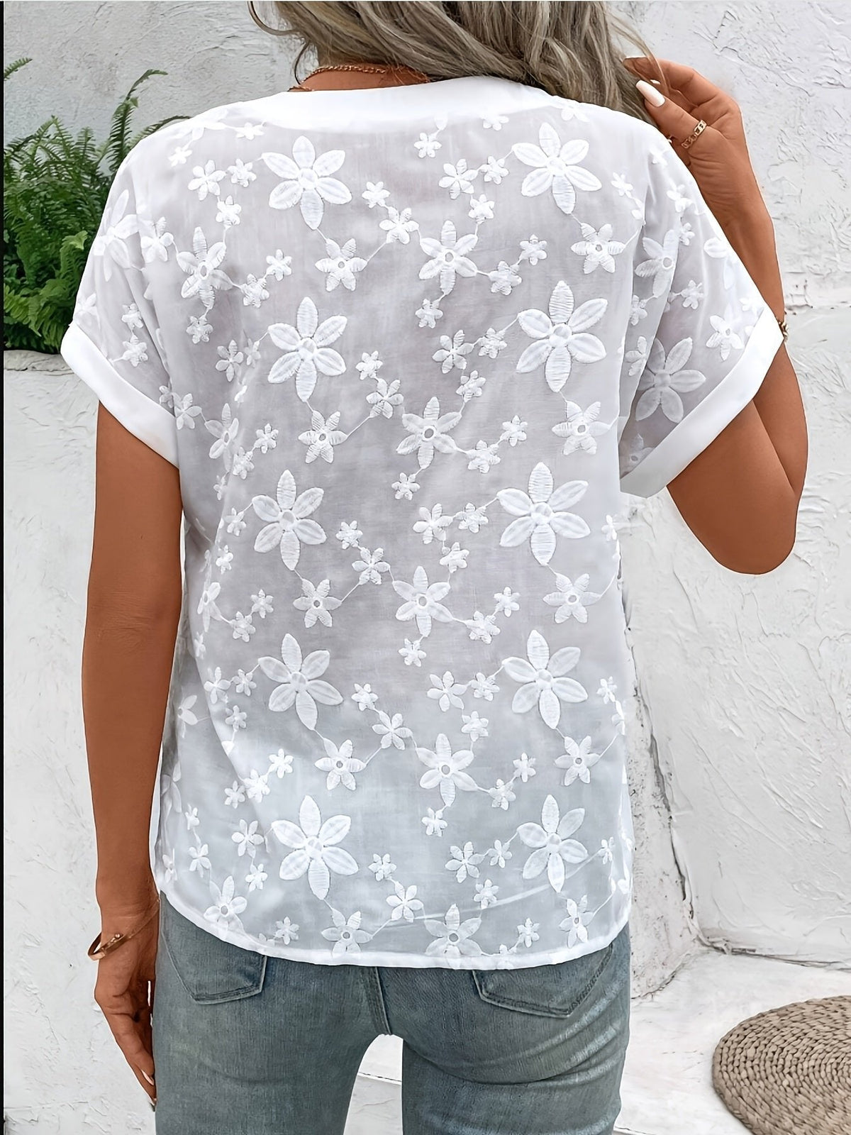 Jolien - Elegante bloemenblouse met V-hals voor dames