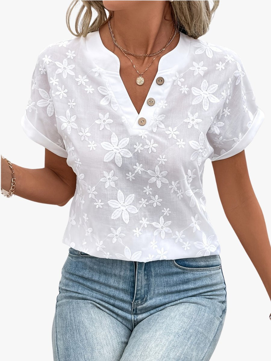 Jolien - Elegante bloemenblouse met V-hals voor dames