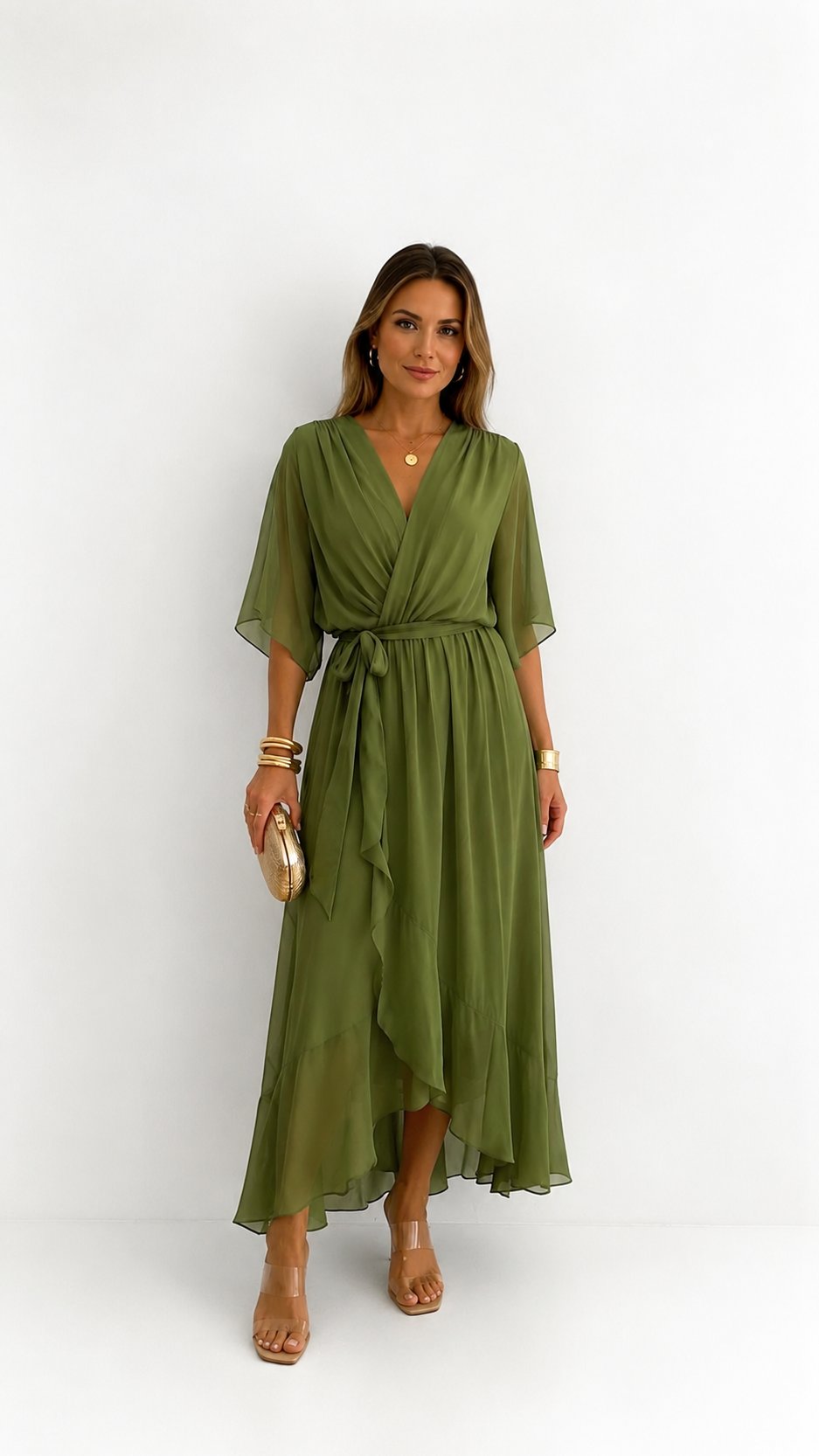 Hannah - Elegante chiffon vouwjurk voor dames