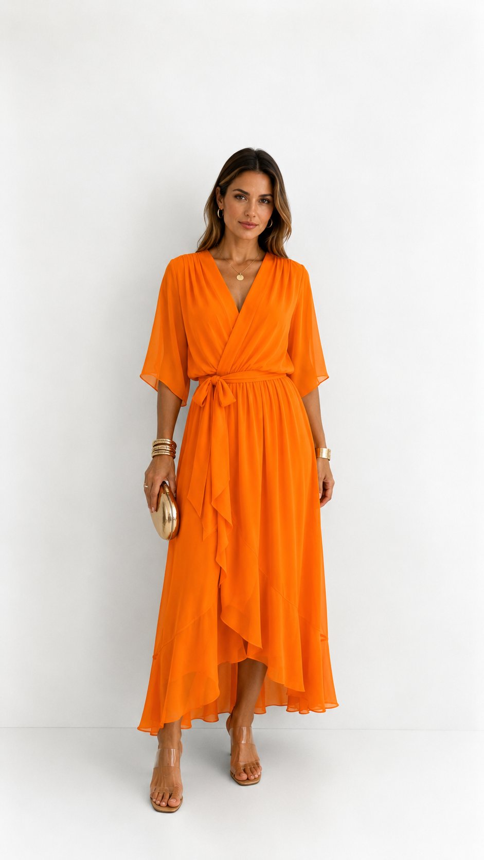 Hannah - Elegante chiffon vouwjurk voor dames