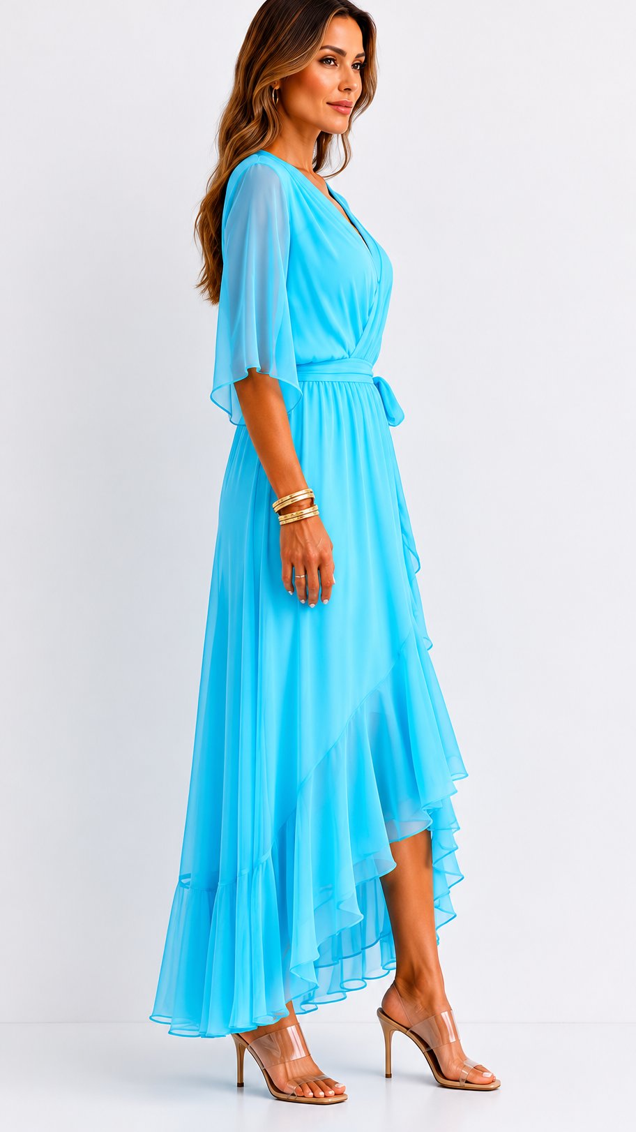 Hannah - Elegante chiffon vouwjurk voor dames