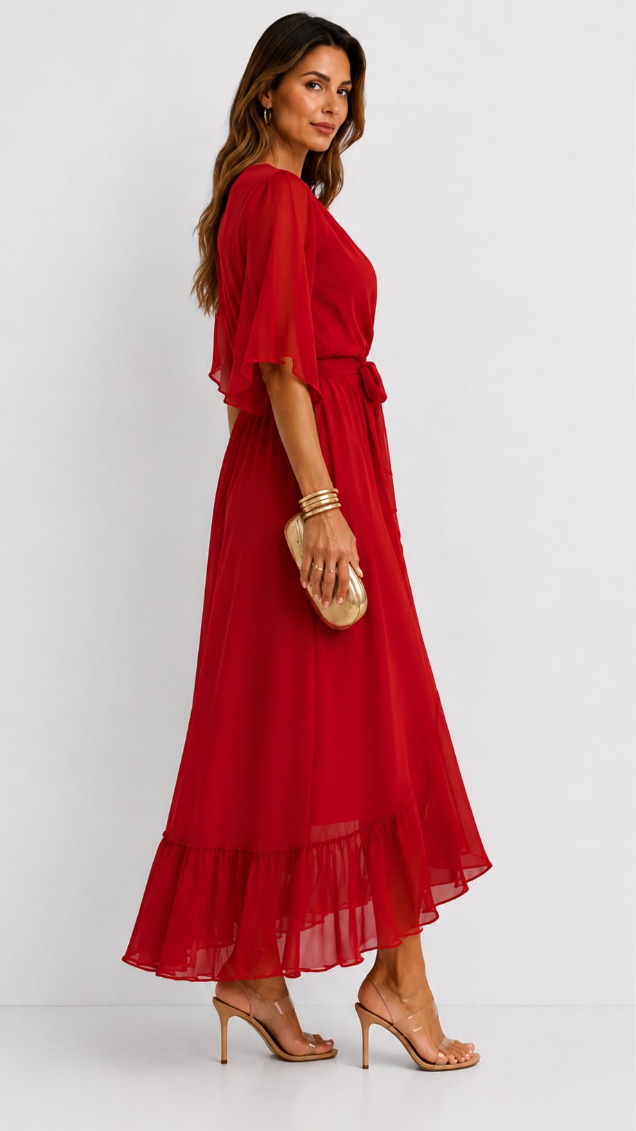 Hannah - Elegante chiffon vouwjurk voor dames