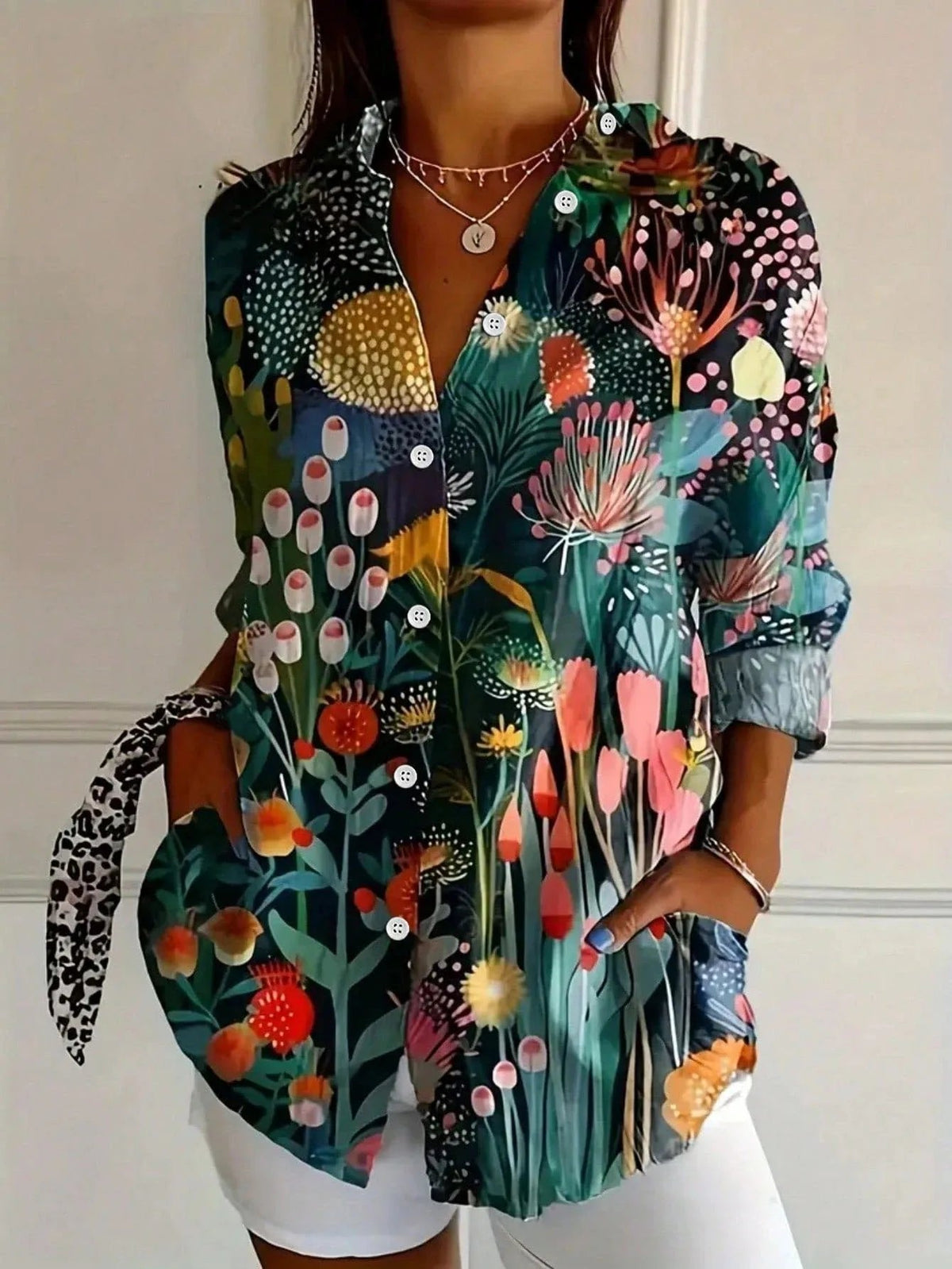 Loes - Kleurrijke blouse met bloemenprint voor dames