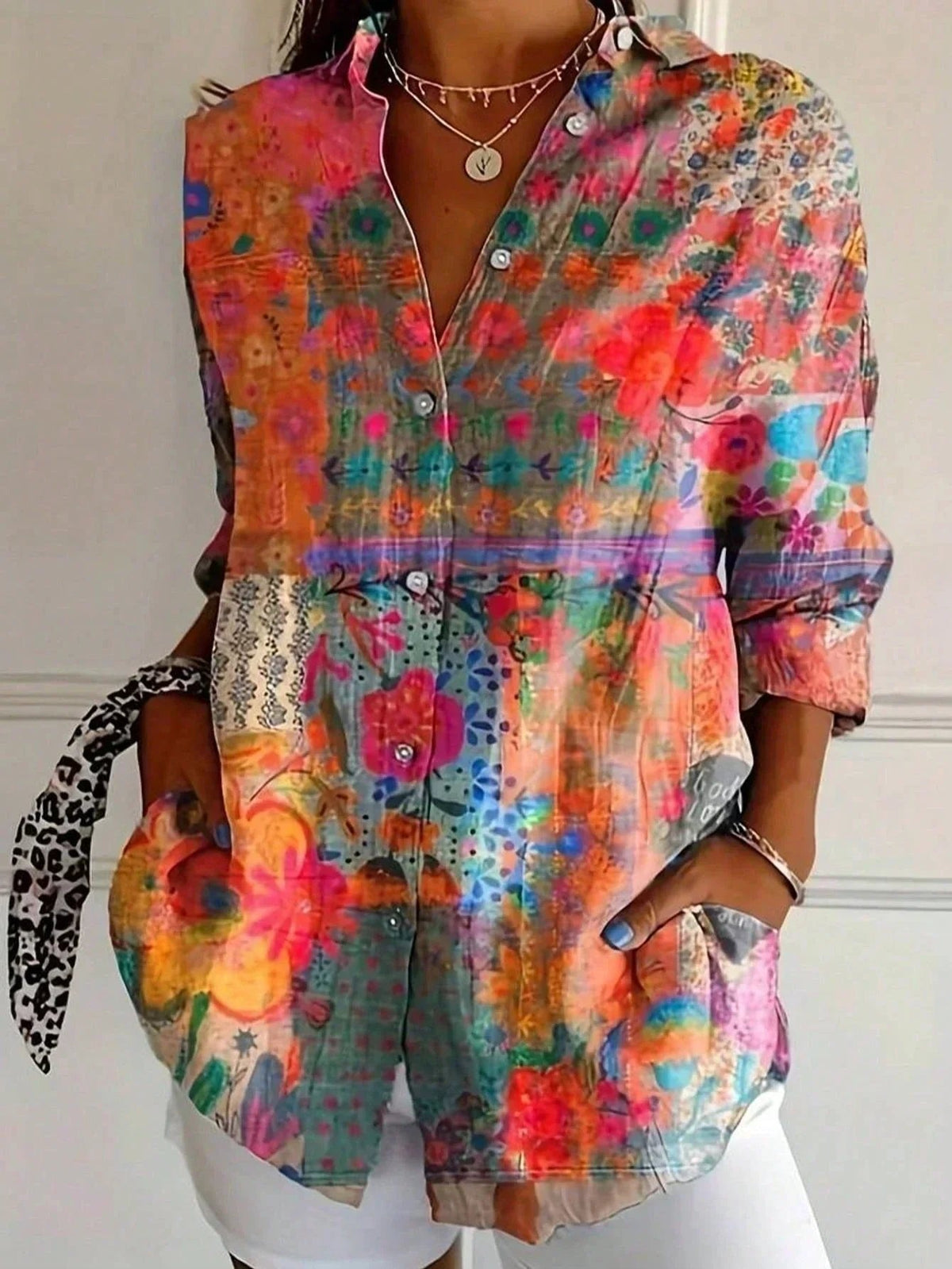 Loes - Kleurrijke blouse met bloemenprint voor dames