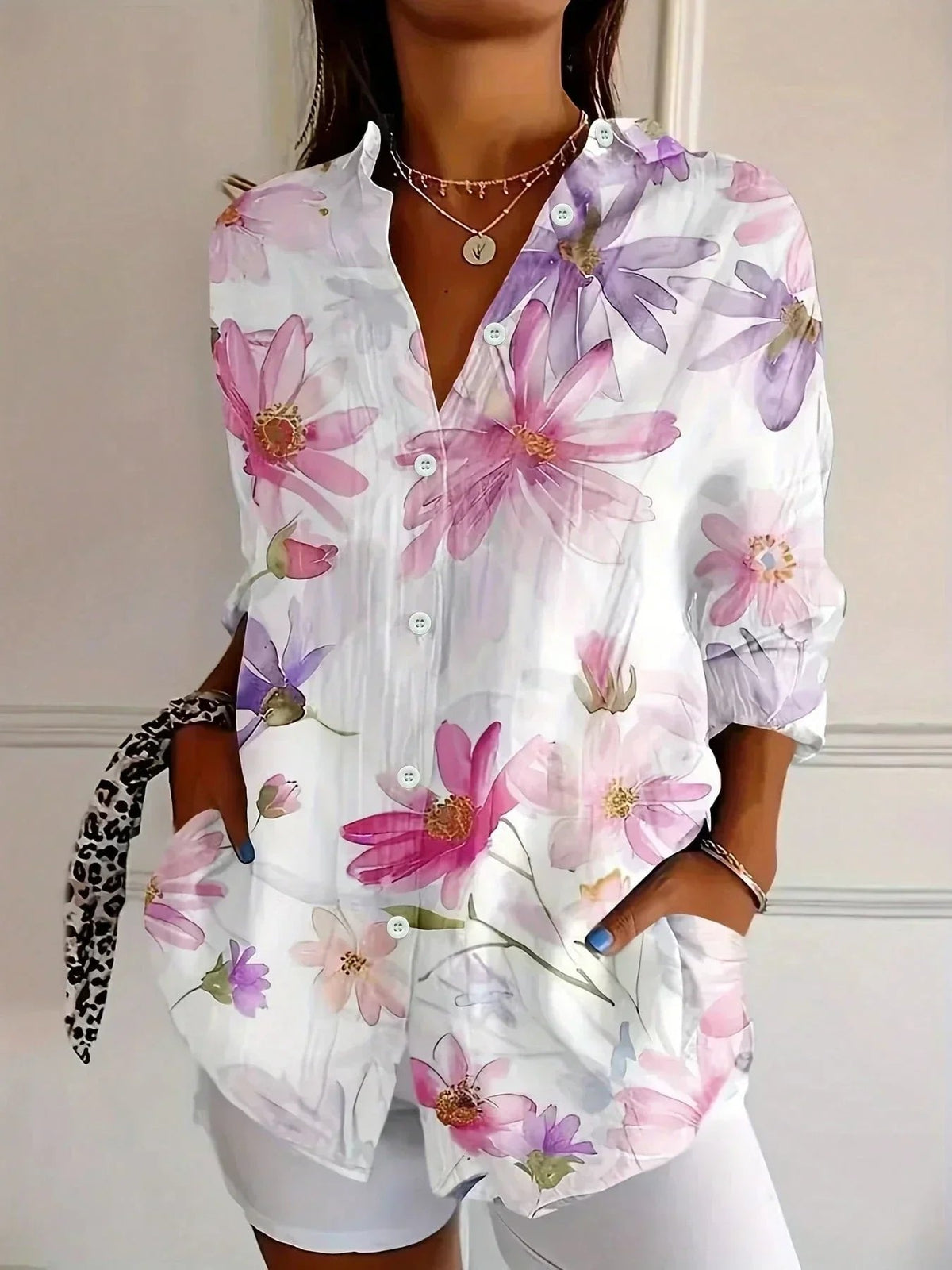 Loes - Kleurrijke blouse met bloemenprint voor dames