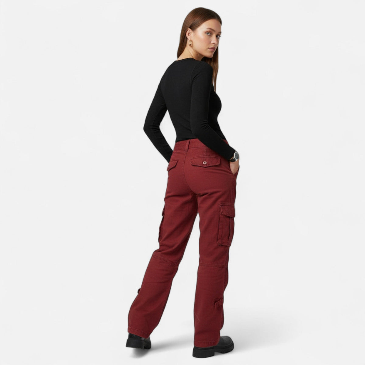 Loes - Relaxed cargo broek met rechte pijpen voor dames