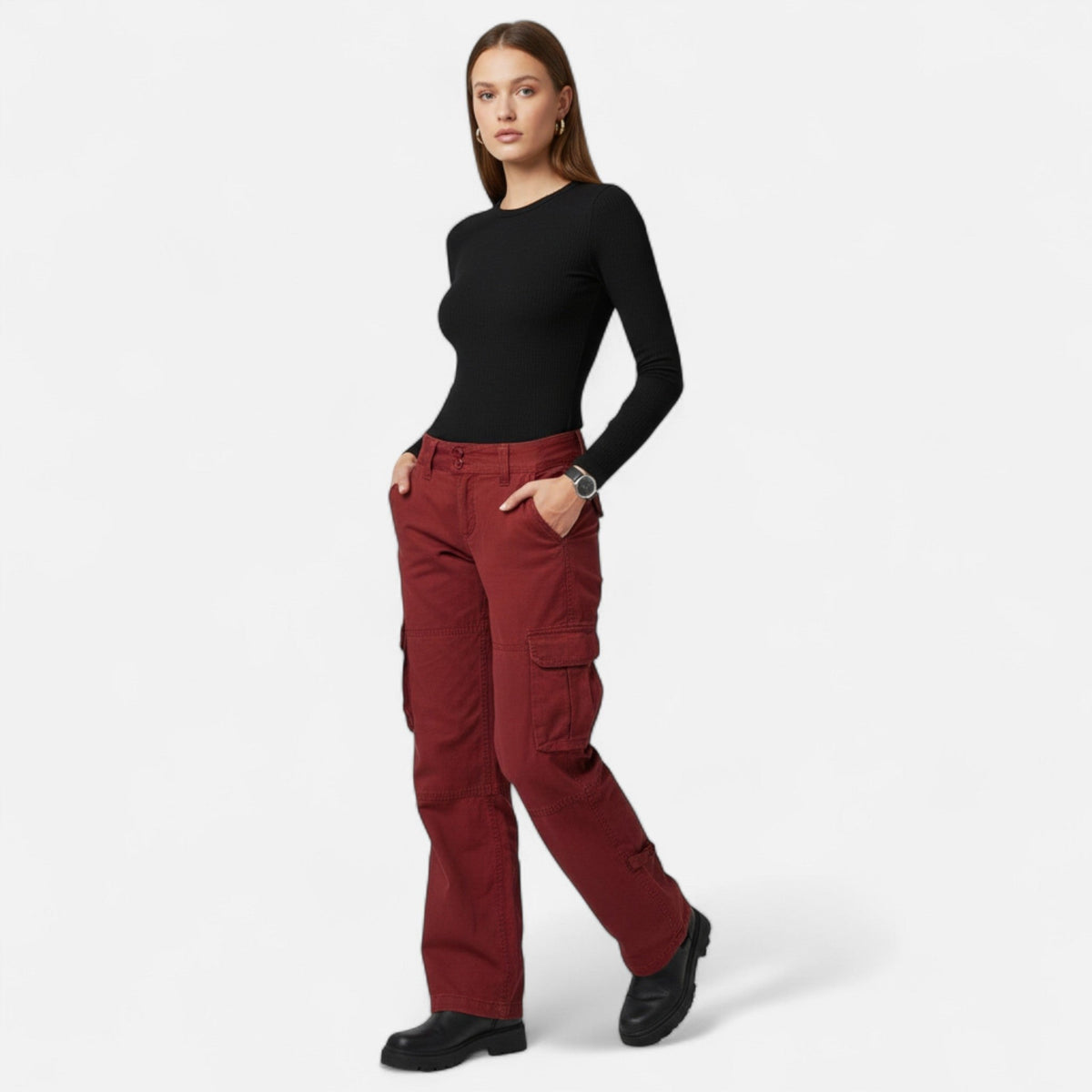 Loes - Relaxed cargo broek met rechte pijpen voor dames