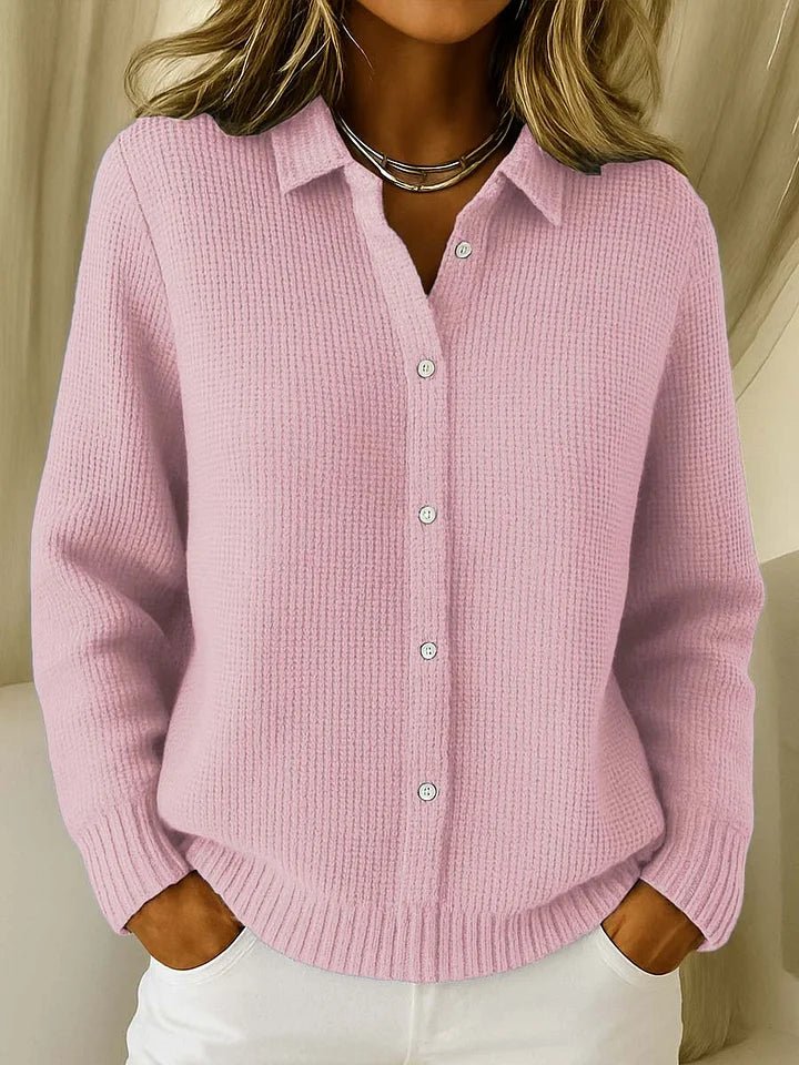 Lotte - Moderne waffle knit trui met kraag voor dames