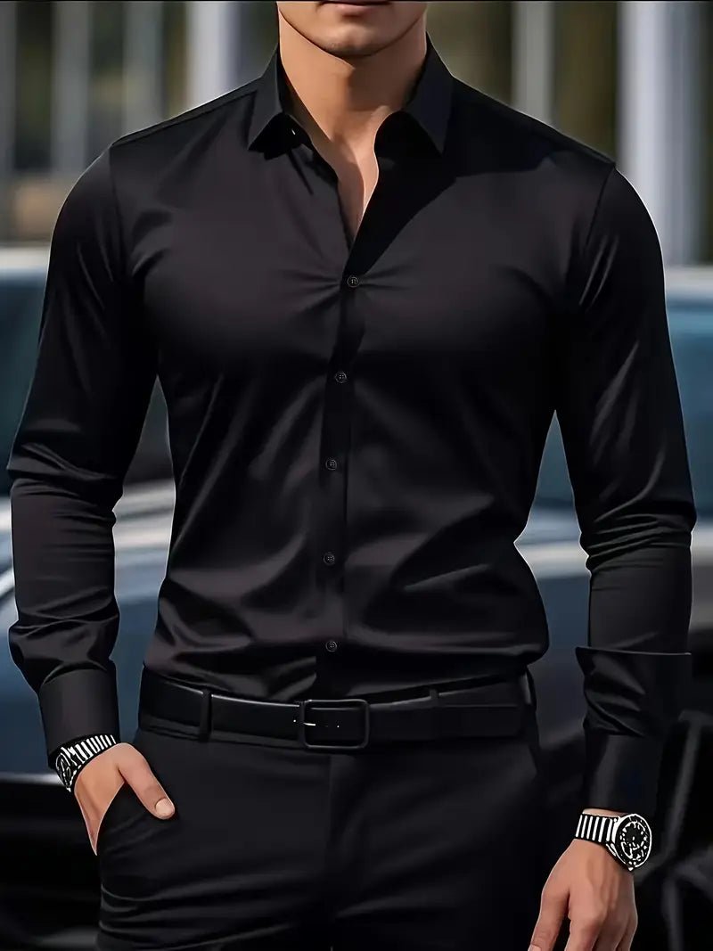 Maarten - Ademend slim fit overhemd met lange mouwen voor heren