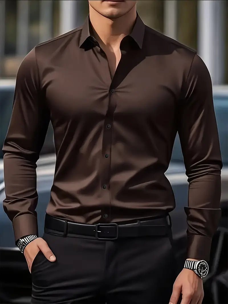 Maarten - Ademend slim fit overhemd met lange mouwen voor heren