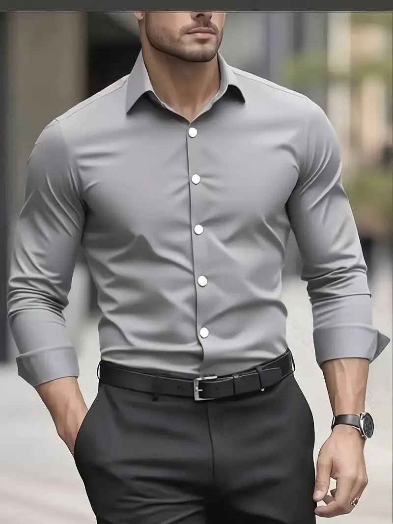 Maarten - Ademend slim fit overhemd met lange mouwen voor heren