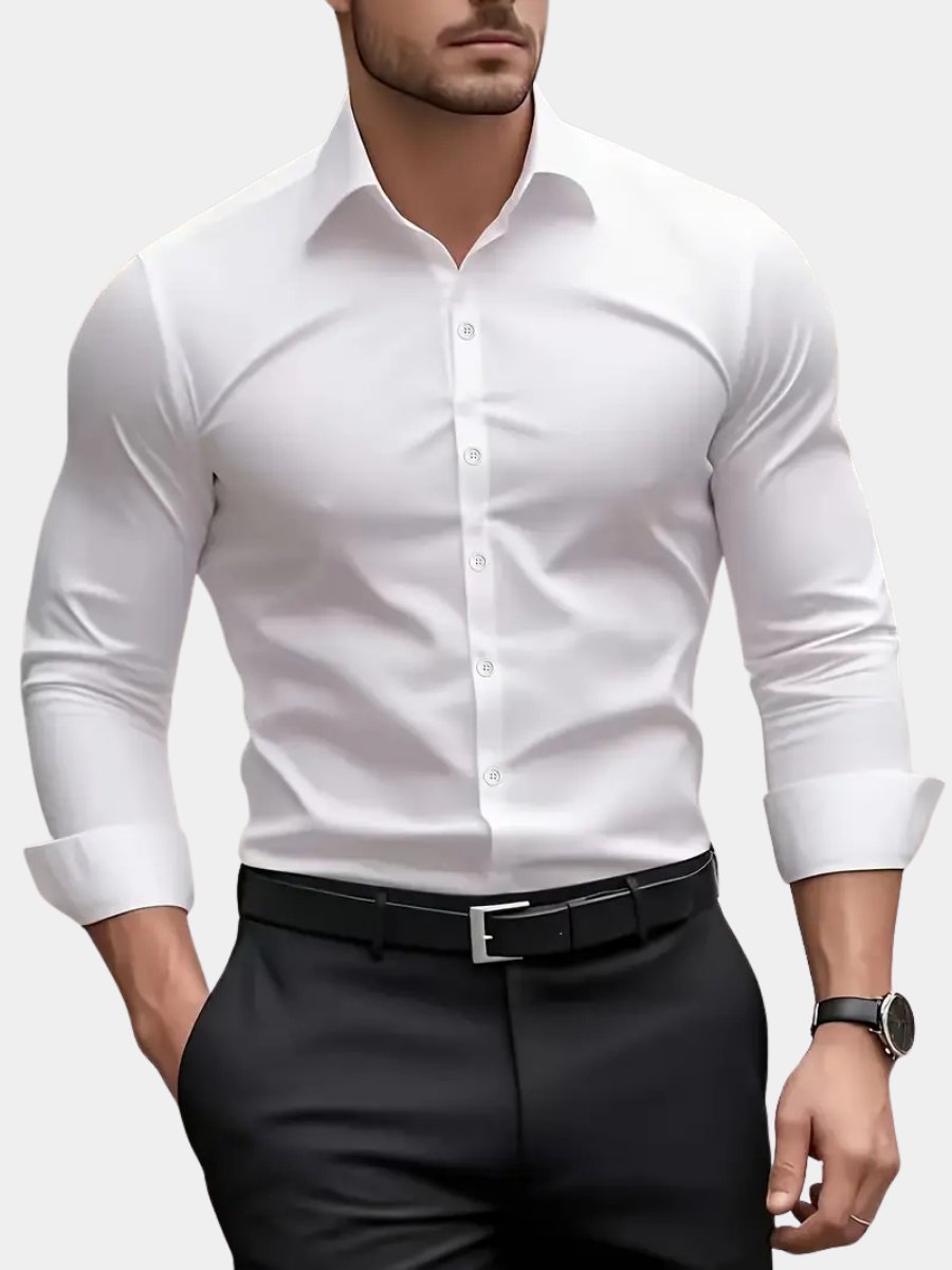 Maarten - Ademend slim fit overhemd met lange mouwen voor heren