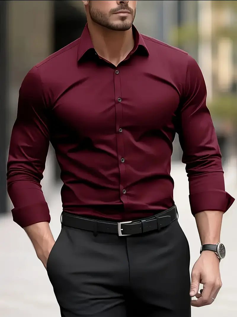 Maarten - Ademend slim fit overhemd met lange mouwen voor heren